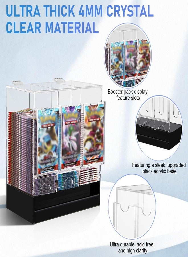 CHEPULA 3-Slot Booster Pack Dispenser, Card Dispenser Storage, Acrylic Booster Box for Trading Card/Sports Booster Packs (Top lid-opening) - Image 4